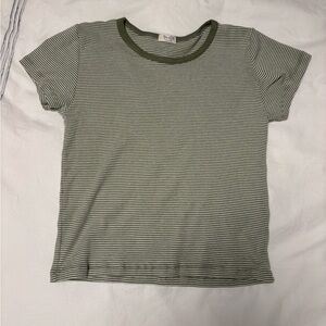 brandy melville green and white striped shirt